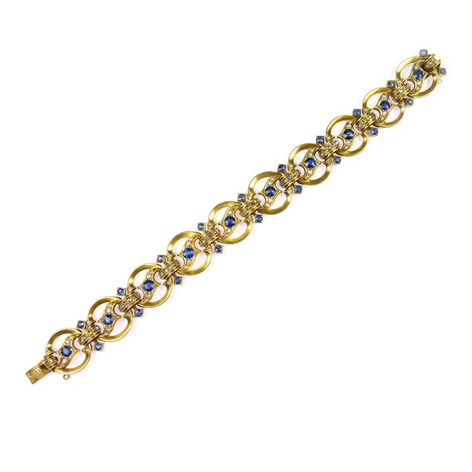 Sapphire, diamond and gold circle bracelet | MasterArt
